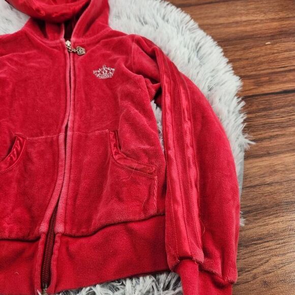 Girls Y2K Vintage Velour Tracksuit Red Arizona 2 Piece Girls Size 6 - Picture 5 of 11